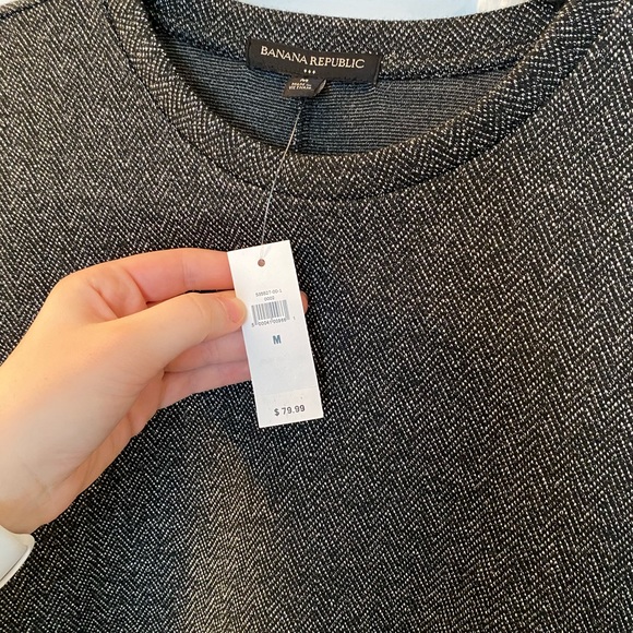 NWT Banana Republic Grey Tweed Shift Dress - Picture 5 of 7